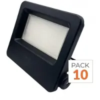 Silamp Pack de 10 - Projecteurs LED Extérieur 50W IP65 NOIR - Blanc Neutre 4000K - 5500K