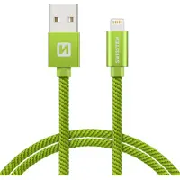Swissten Câble de données textile USB / Lightning 1.2 M (1.20 m, USB 3.2 Gen 1)