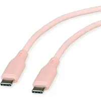 Roline Câble USB 2.0, type C-C, ST/ST, silicone, 60W, rose, 1 m