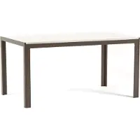 Idea New Garden Srl Table d'intérieur rectangulaire 150×90 cm - structure en aluminium et plateau en MDF, élégante et polyvalente pour la cuisine, la salle à manger et le salon - NOAH - bois taupe/blanc