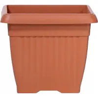 Prosperplast Pot De Fleurs Terra, Carré, 37 X 37 Cm, Couleur Terre Cuite
