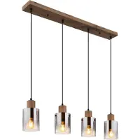 Globo Lampe suspendue Underwood 4-lumière en bois