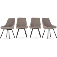 CALICOSY - Chaises en lot de 4 en tissu avec pieds en metal H85 cm - NORY