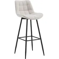 BellaFurn Tabouret de bar au design moderne - Tabouret de bar - élégant et confortable, piétement noir mat | Couleur : crème | Matériau : poussière