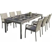Jet-Line Solar : Table de jardin avec panneau solaire de 450 W, comprenant 6 chaises et un onduleur de 800 W
