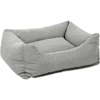 Flamingo Lit pour chien - Lit pour chat orthopédique - Modèle Baleno, forme rectangulaire, couleur grise - 80 x 67 x 22 cm - Taille M