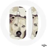 CAPACHEAP Souris Sans Fil Chien de Pitbull Blanc