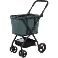 CARLETT Chariot De Courses Cube S Vert Pin Compact Et Robuste Avec Sac Amovible