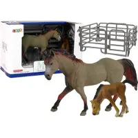 Leantoys Cheval Capricorne avec poulain et accessoires