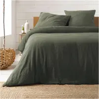 Douceur d'intérieur Parure de lit - - ANGELIA - Gaze de coton - 240 x 220 cm - Vert