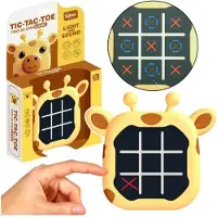 Leantoys Jeu électronique 3 en 1 : Tic-Tac-Toe et Memory avec une girafe jaune