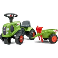 Falk Tracteur vert Baby Claas avec remorque et accessoires – Pour les enfants de 1 à 3 ans