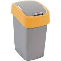 Curver Poubelle FLIP BIN 45 L, gris-argent/jaune, pour déchets