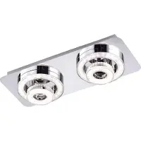 Leuchtendirekt Plafonnier LED, spots en cristal réglables, L 40 cm