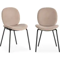 CALICOSY - Lot de 2 chaises en tissu avec pieds en métal noir L45 cm - CORI