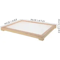 Markenlos Lot de 2 étagères empilables pour fruits, légumes, herbes et thé, avec un cadre rectangulaire en bois naturel robuste