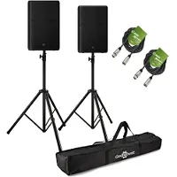 Yamaha DXR15 MK3 15" Active PA Speaker Bundle with Stands and Cables