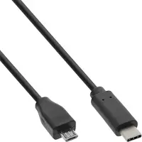 InLine Câble USB 2.0, USB-C prise à Micro-B, noir, 1m