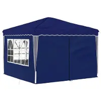 vidaXL Tente de réception pliable 288 x 288 x 245 cm, bleu, en tissu Oxford