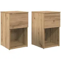 vidaXL Armoire de lit 2 pcs Chêne artisanal 29 x 31,5 x 49 cm