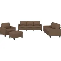 vidaXL Ensemble de canapés 4 pièces avec coussins Tissu brun