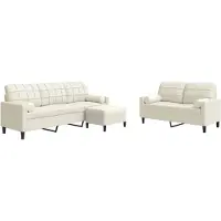 Syfax Ensemble de canapés 3 pcs avec coussins et traversins velours