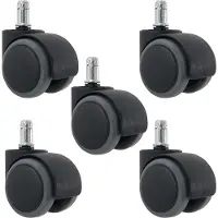 Mendler 5x Roulettes Pour Sols Durs 150kg, Roulettes Pour Chaises De Bureau, 50mm