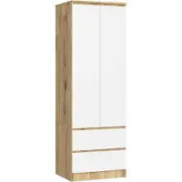Akord Garde-robe Star S60 2D 2SSK en Chêne Artisan/Blanc - Rangement Élégant 60 cm
