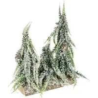 OEM Mini-guirlande lumineuse de Noël avec socle en bois et neige artificielle