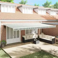 Prolenta Maison Exclusive - Toile de remplacement pour store banne, dimensions 6x3,5 mètres, rayures vertes et blanches