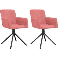 Syfax Chaises pivotantes à manger lot de 2 Rose Velours