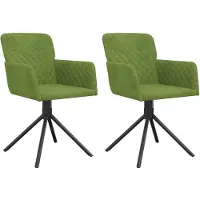 Syfax Chaises pivotantes à manger lot de 2 Vert clair Velours