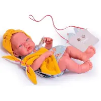 MuÑecas Antonio Juan Newborn Spring With Bag Doll Orange Enfants