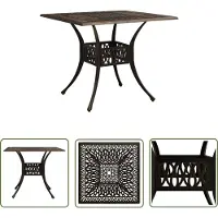 The Living Store - Table de jardin Bronzen 90 x 90 x 73 cm en fonte d'aluminium