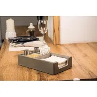 Markenlos Porte-serviettes en béton gris avec tiroirs pour les épices et les baguettes | Tiroir de service horizontal minimaliste et rangées d'herbes aromatiques, couleur grise