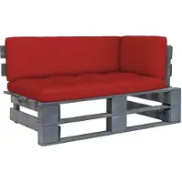 Syfax Canapé d'angle palette de jardin Gris Bois de pin imprégné