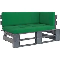 Syfax Canapé d'angle palette de jardin Gris Bois de pin imprégné