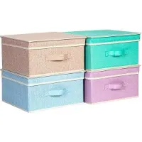 OEM Boîte de rangement pliable avec couvercle - Boîte à jouets pliable - 1 pièce - Couleur glacée - 33,5 cm x 31,75 cm x 17,5 cm