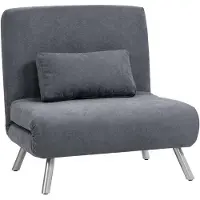 HOMCOM Fauteuil-lit 3-en-1 pliable, canapé-lit avec fonction couchage, fauteuil de relaxation