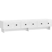 vidaXL Meuble TV 147 x 34,5 x 30 cm, blanc brillant, aggloméré