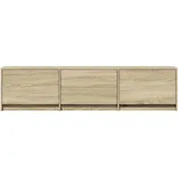 vidaXL Meuble TV avec éclairage LED, 165 x 34 x 40 cm, imitation chêne Sonoma