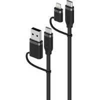 Alogic ELSI4IN1U2BK1.5 USB C Adapterkabel lightning 4-in-1 100W 1,5m schwarz