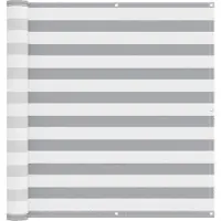 vidaXL Brise-vue pour balcon Gris clair et blanc 110 x 600 cm Tissu Oxford
