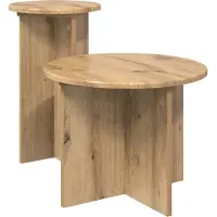 vidaXL Ensemble de tables d'appoint 2 pcs Chêne artisanal