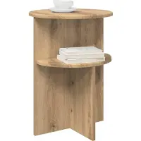 vidaXL Table d'appoint avec stockage Chêne artisanal Ø 39,5 x 55 cm
