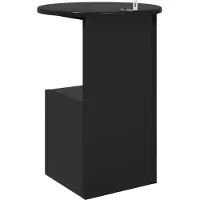 vidaXL Table d'appoint noire imitation chêne, diamètre 39,5 x 55 cm, en panneaux de particules
