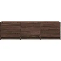 vidaXL Meuble TV avec éclairage LED, 140 x 34 x 40 cm, imitation chêne, couleur marron