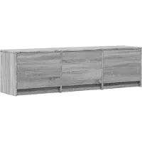vidaXL Meuble TV avec éclairage LED, gris Sonoma, 140 x 34 x 40 cm