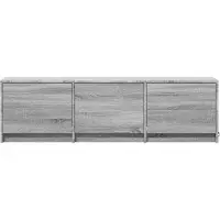 vidaXL Meuble TV avec éclairage LED, 140x34x40 cm, en panneaux de particules imitation bois gris Sonoma