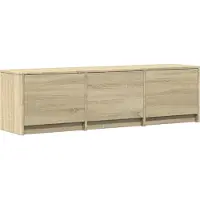 vidaXL Meuble TV avec éclairage LED, chêne Sonoma, 140 x 34 x 40 cm